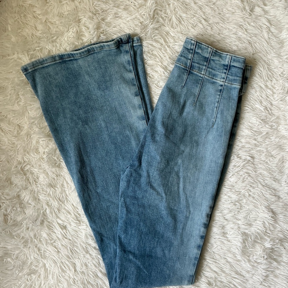Free People We The Free High Waist Flare Jeans | Size 29 | Medium Wash | - Picture 9 of 9